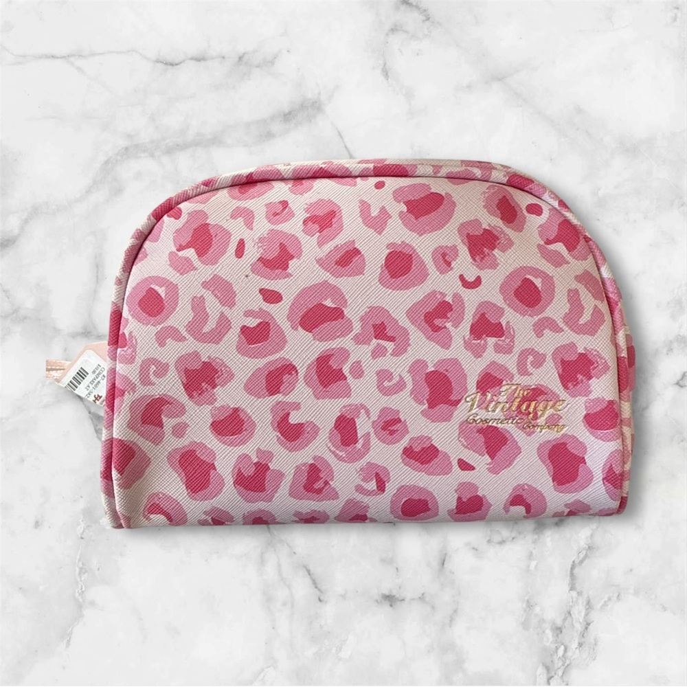Villager Pink Leopard cosmetic case